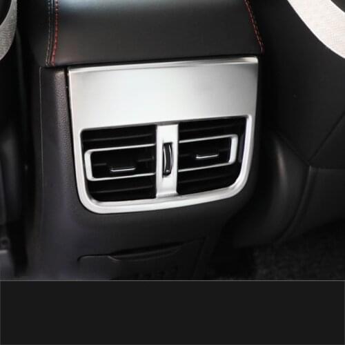 Lsrtw2017 Car Rear Armrest Vent Frame Trims Chrome Interior Accessories for Changan Cs75 2018 2019 2020 2021 Auto Moldings