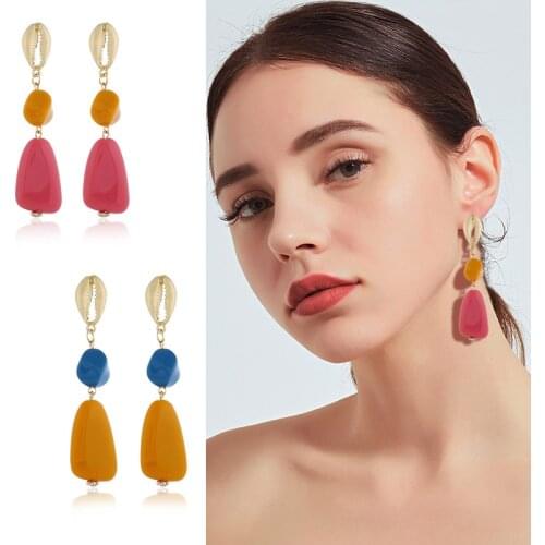 Fashion Big Resin Drop Earrings For Women 2019 New Earrings Trendy Geometric Jewelry Party Gift