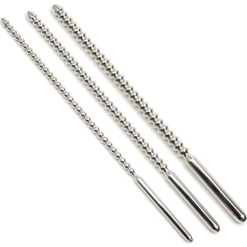 Urethral sounds stainless steel men penis plugs dilatator catheter urethral plug double head urethral beads sex toys for man