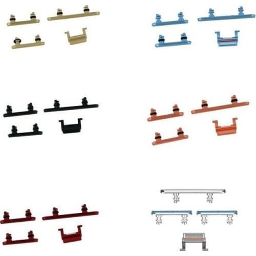 10Sets/lot Silver/Black/Blue/Red/Yellow/Coral Color Volume Key Switch Power Lock Side Button Set for Apple iPhone XR