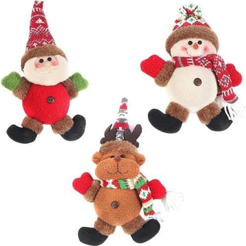 Happy New Year Christmas Ornaments DIY Xmas Gift Santa Claus Snowman Tree Pendant Doll Hang With Light For Decoration