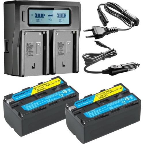 NP-F750 NP-F770 5200mAh Battery and LCD Rapid Dual Charger For Sony NPF750 NP F750 F730 F770 NP-F960 NP-F970 F960 F970