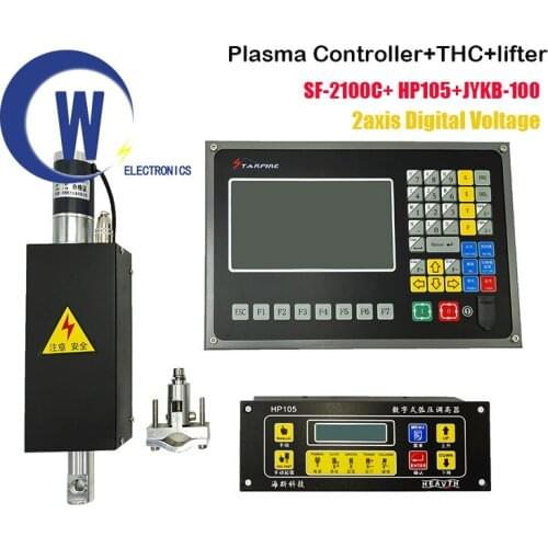 Plasma Controller + THC+lifter Kit SF-2100C 2 Axis Plasma Controller + HP105 Torch Height Controller + JYKB-100 Lifer NEWCARVE