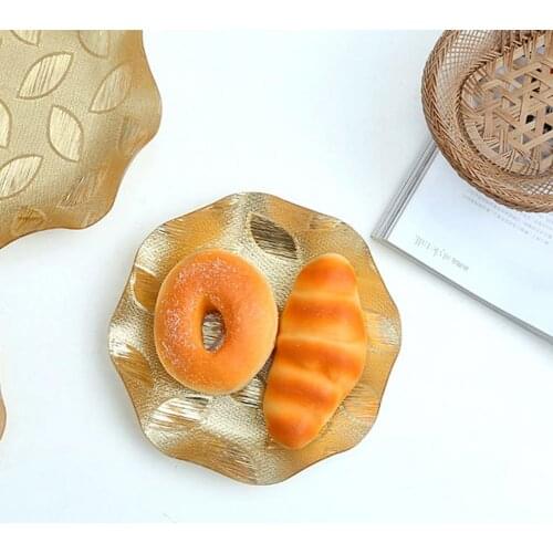 Fruit Tray Leaf Pattern Well-designed Golden Color Nordic Style Sancks Dessert Plate Dining Plate Jewelry Trinket Dish