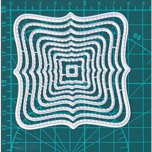 Frames Square Card Curves Edge Making Scrapbooking Die Metal Crafts Layering Metal Cutting Dies Christmas Card Handmade New 2020