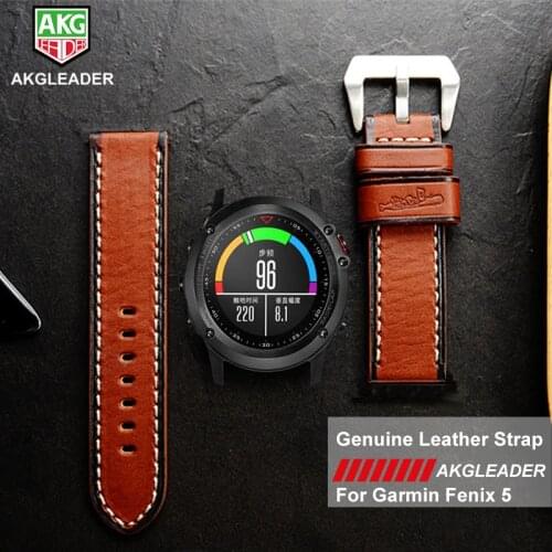 Newest Luxury Genuine Leather Strap Handmade Watch Band With Tools For Garmin Fenix 5 GPS Watch High Grade Wrist Strap Sep7