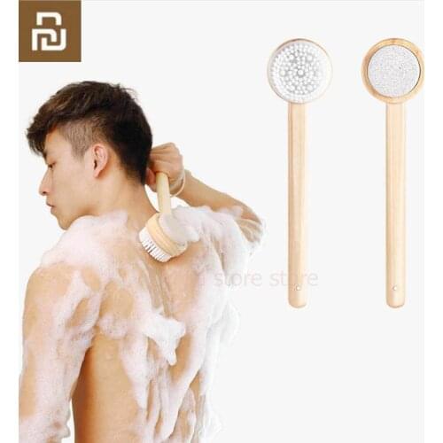 Youpin Body Brush Bath Brush Double-side 2in1 Silicone Massage Bathroom Accessories Back Exfoliation Spa Lanyard Shower H3