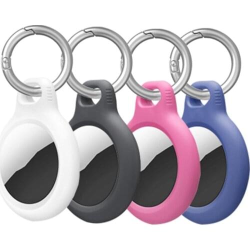 Silica Gel Secure Holder For Apple Airtags Case Protective Cover With Strap Tracker Accessories Anti-lost Keychain Airtag Case