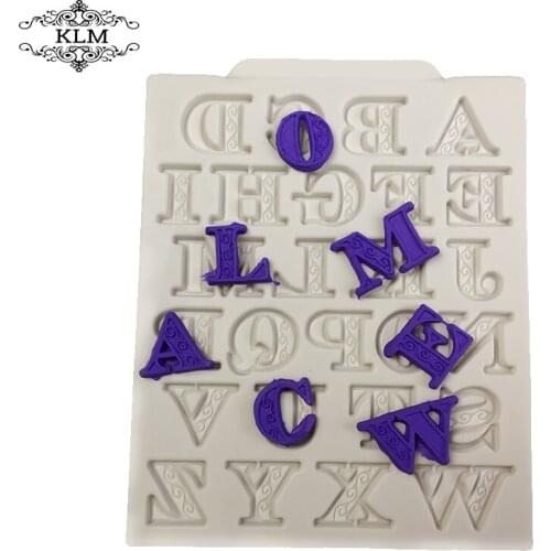 Letters Silicone Cake Mold Chocolate Candy Soap Mold Fondant Cake Border Decoration Molds
