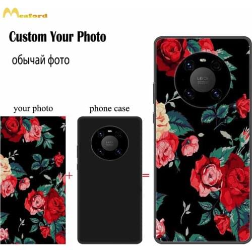 Customized DIY Phone Case For Huawei Mate 40 Pro Plus Case For Huawei Mate 30 Mate 20 Pro 10 8 9 Pro Mate20 Lite Black TPU Cover
