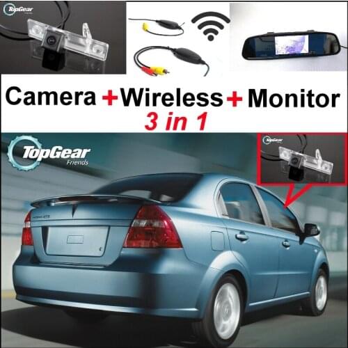 3 in1 Special WiFi Rear View Camera + Wireless Receiver + Mirror Monitor Easy DIY Backup Parking System For Pontiac G3 Wave