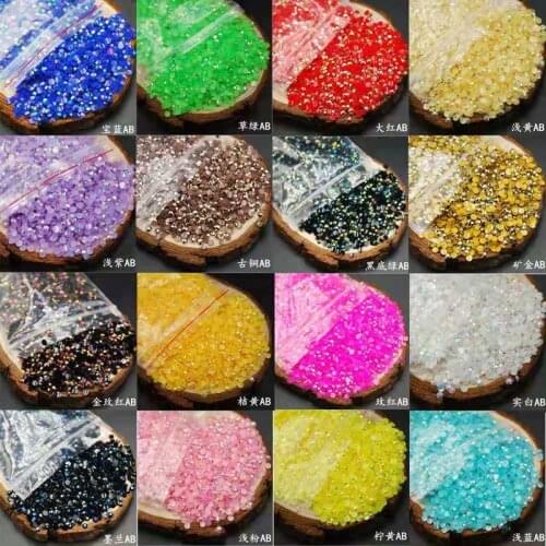 Candy Color AB 30000pieces/bag 3mm Flatback Resin Rhinestones for Nail Art Crafts Shoes Wedding Decorations Accessories