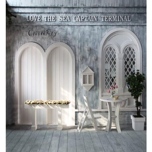 TR photography backdrop wooden floor wood wall with window and door backgrounds custom baby children wedding photo backdrop prop