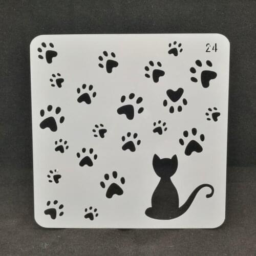 Cat footprint Layering Stencil Drawing Color Spraying Stencil for Diy scrapbook/photo album coloring,painting stencil,home decor