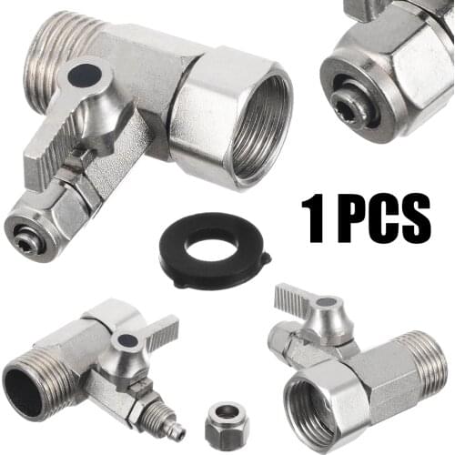 1/2'' to 1/4'' Tee Adapter Valve Water Adapter With Shut-off Ball Tee Valve Tap Tee Connector Home Valve Part
