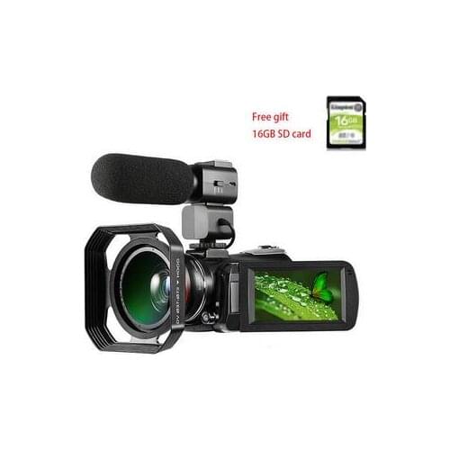 4K Camcorder Vlogging Camera for YouTube ORDRO HDR-AC3 Ultra HD Video Camera 1080P 60FPS IR Night Vision Wi-Fi Camera Recorder