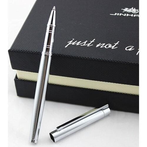 JINHAO high quality luxury pure Silver ballpoint pen roller ball pen writing stationery office pen gift