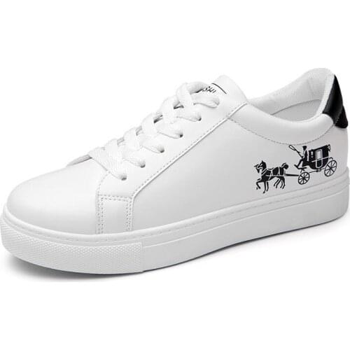 2019 Women Flats Spring The New Basic Casual Sports Floral Print Students Lace-up Round Toe Single woman Shoes 35-41