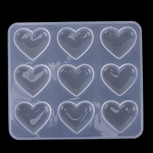 1PC 9-even Heart Shape UV Resin Pendant Making Mold Silicone Mold For DIY Jewelry Jewelry Decorate