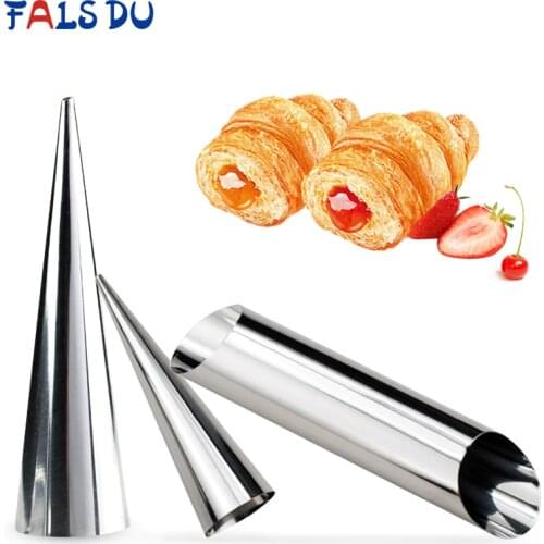 10Pcs Cones Horn Pastry Roll Cream Cannoli Roll Mold Conical Danish Pastry Croissant Cake Bread Mold Kitchen Baking Tool