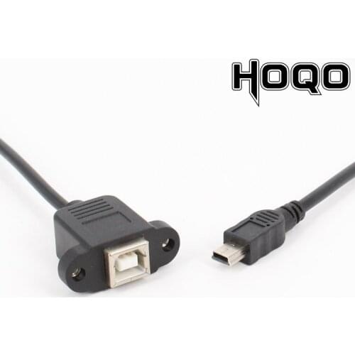 10PCS Extension Cable 50cm Mini USB 2.0 Male Connector To Printer Type B Female Connecter with Screws Panel Mount Hole