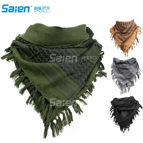 100% Cotton Military Shemagh Arab Tactical Desert Keffiyeh Thickened Scarf Wrap for Women and Men 43"x43"