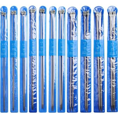 11 Pairs 2.0-8.0mm Knitting Needles Set 35cm Single Pointed Straight Knitting Needle DIY Weaving Tool Needle Hooks For Knitting