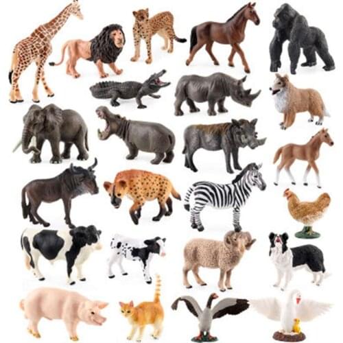 12Pcs SimulationWild Animals Model Toys Giraffe Zebra Action Figures Educational Toy for Children Kid Funny Toy Figures Gifts