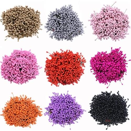 260pcs 3mm Double Heads Mini Pearl Flowers Stamen Pistil Wedding Christmas Decor Scrapbooking DIY Artificial Flowers Accessories
