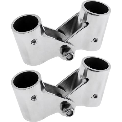 2xStainless Steel Boat Rail Fittings Folding Swivel Tube Pipe Connector 26mm