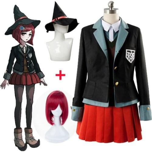 Danganronpa 3-traje de Cosplay de Yumeno Himiko, conjunto completo de trajes de Halloween, chaqueta, camisa, chaleco, falda y
