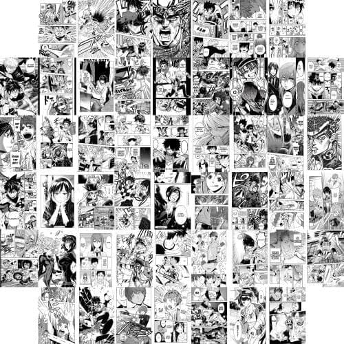 50Pcs Famous Young Comics Japanese Manga Animation for Wall Collage Kit Room Decor for ACGN Fans Wall Art Postcard Set for Home