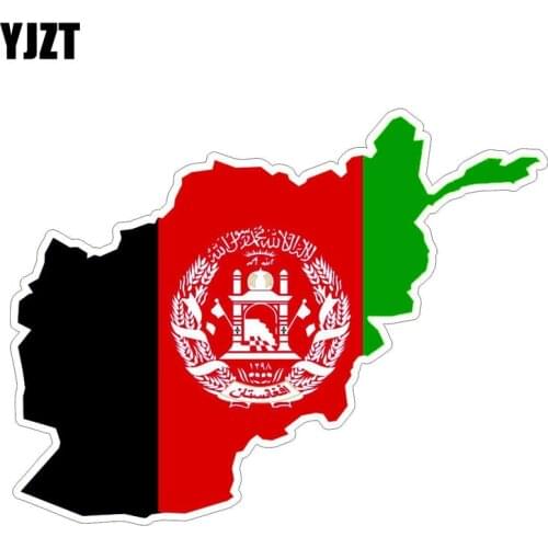 YJZT 14.2CM*10.8CM Car Accessories Afghanistan Flag Map Car Sticker PVC Decal 6-1208
