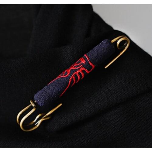 Retro style 3D Handmade embroidery chinese zodiac characters pin badge for Coat Bag Brooch Broche Clothings Accessories gift