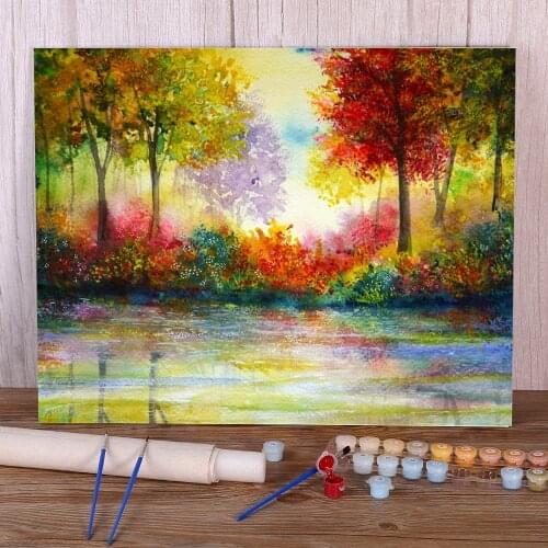 Natural Scenery Colours Of Time Painting By Numbers Complete Kit Oil Paints 50*70 Oil Painting Decoration For Kids Art