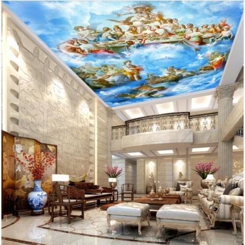 Custom photo 3d ceiling murals wallpaper The Gospel of Heaven European Oil Painting decor 3d wall murals wallpaper for walls 3 d