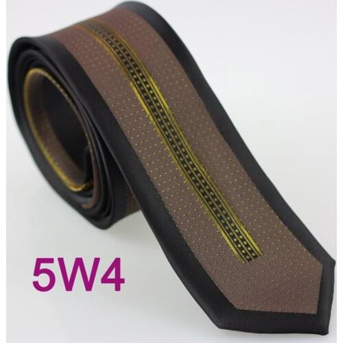 YIBEI Coachella Ties Brown Neck Ties Slim With Black Bordered Gold Vertical Striped Small Dots Corbatas Seda Shiny Mens Necktie