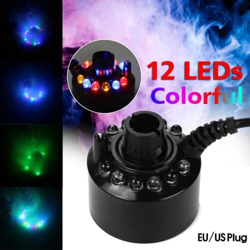 Mist Maker Smoke Fog Machine Color Changing Party Prop With 12LED Color Changing Party Prop Home Decoration