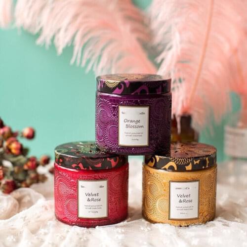 Ins Incense Candle Making Supplies Glass Cup Color Aromatherapy Candlestick Glass Jar DIY Homemade Fragrance Candle Bottle