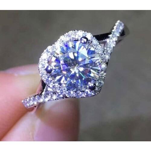 Milangirl Classic Solitare Infinite Wedding Rings For Women Huge Love Heart Shaped Accessories Rings With Dazzling Cubic Stone