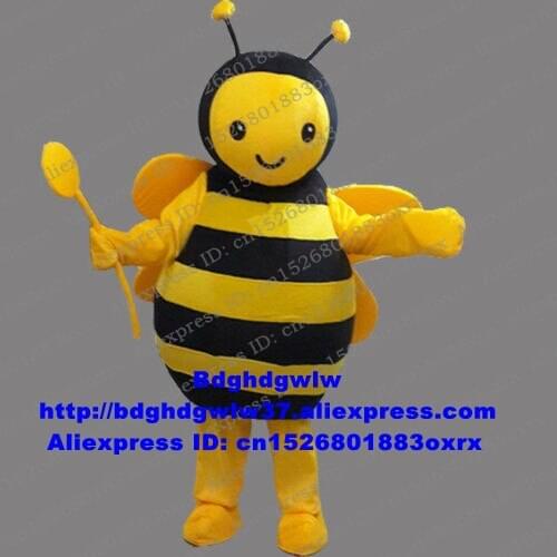 Bee Honeybee Wasp Hornet Vespid Mascot Costume Adult Cartoon Character Outfit Publicity Campaign Marketing Planning zx3013