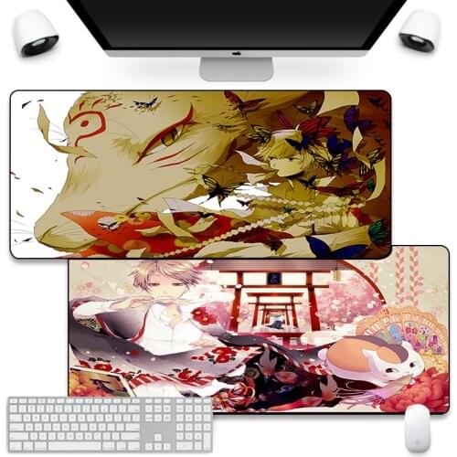 Anime Cat Mouse Pad 900x400mm Keyboard Laptop Mouse Pad for Laptop Notebook Gamer Pad Anti-slip Natural Rubber Mousepads Carpets