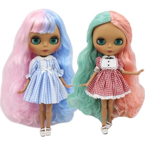 ICY DBS Blyth 1/6 bjd 30cm black skin matte face doll with joint body color hair for girl gift toy