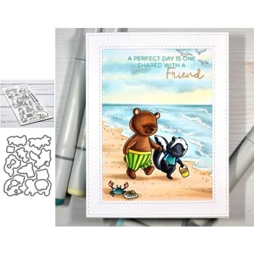 Cute Beach Party Metal Cutting Dies for Scrapbooking Handmade Tools Mold Cut Stencil New 2021 DIY Card Make Mould Model Craft