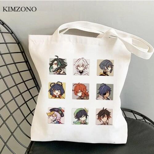 Genshin Impact shopping bag grocery reusable bolso jute bag eco bag boodschappentas reusable sac tissu