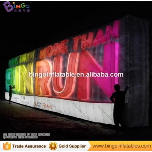 New Arrival 14 meters length Giant inflatable wall with LED lights / Advertising wall balloon for display toys
