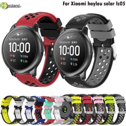 22mm Watchstrap band For Xiaomi haylou solar ls05 silicone Wristband for haylou solar ls05 Wrist strap bracelet belt Breathable