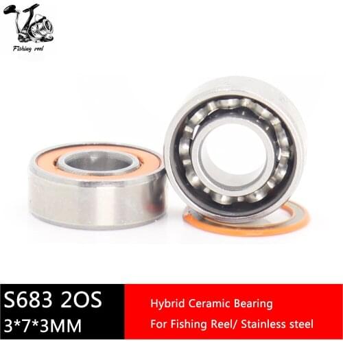 2Pcs Fishing Reel Bearings S683 2RS CB ABEC7 3*7*3 mm Stainless Steel Hybrid Ceramic Ball Bearing S683-2OS CB S683RS