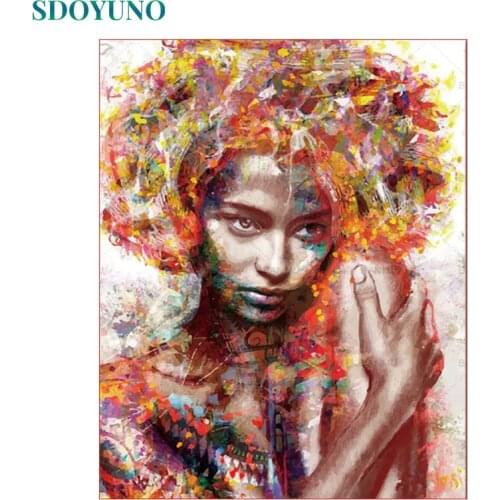 SDOYUNO Painting By Numbers For Adults DIY 60x75cm Framed acrylic paint by numbers on canvas Room Decoration Digital Painting