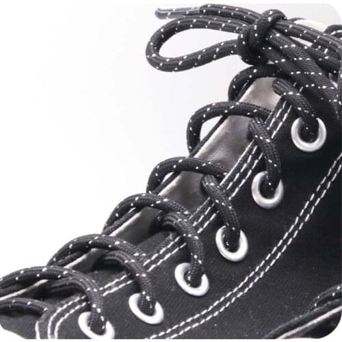 4.5MM Black Silver Round Ropes 60-180CM Laces For Free Selection Cheaper Cords For Hiking Boots Running Jogging Shoes